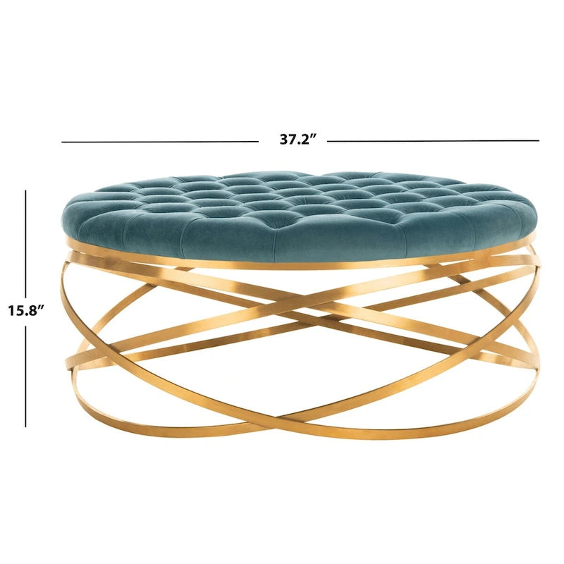 Tufted Velvet Ottoman