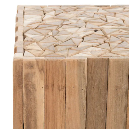 Medium Oak Square End Table - 15 x 15 x 19.5 - 15Wx15Dx20H