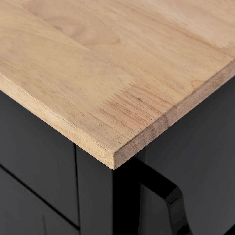 Kitchen Island Cart with Wheels Drop-Leaf Countertop