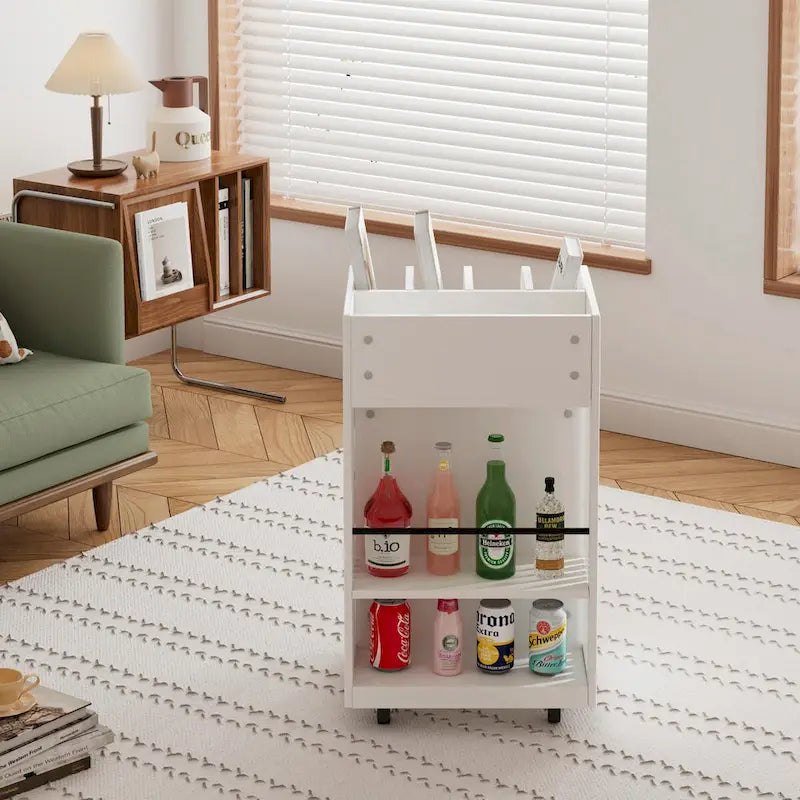 4-Tier Kitchen Island Cart with Spice Rack & Locking Casters