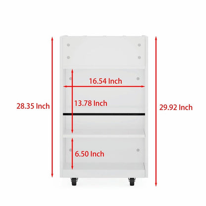 4-Tier Kitchen Island Cart with Spice Rack & Locking Casters