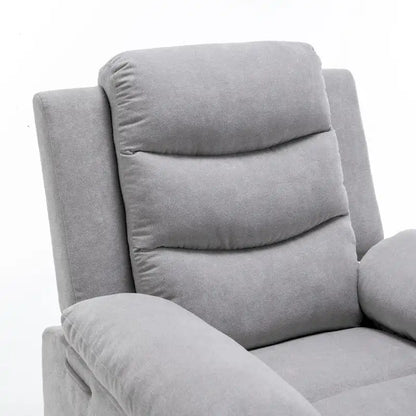 Light Gray Ergonomic Design Velvet Power Recliner Chair, Heat, Massage, Steel Frame
