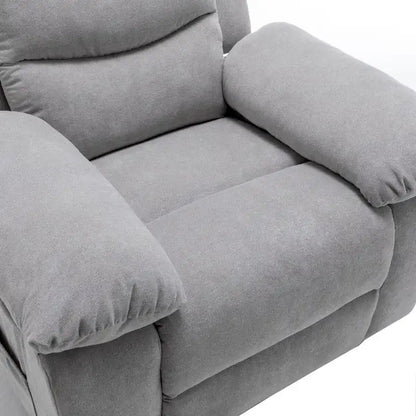 Light Gray Ergonomic Design Velvet Power Recliner Chair, Heat, Massage, Steel Frame