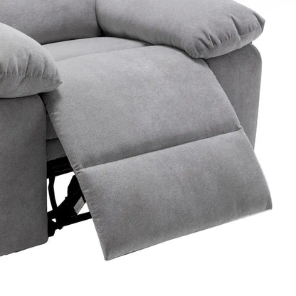 Light Gray Ergonomic Design Velvet Power Recliner Chair, Heat, Massage, Steel Frame