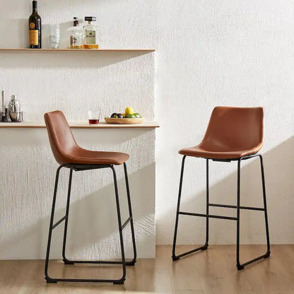 Leather 30 inch Leather Counter Height Bar Stools Bar Stools Set of 2