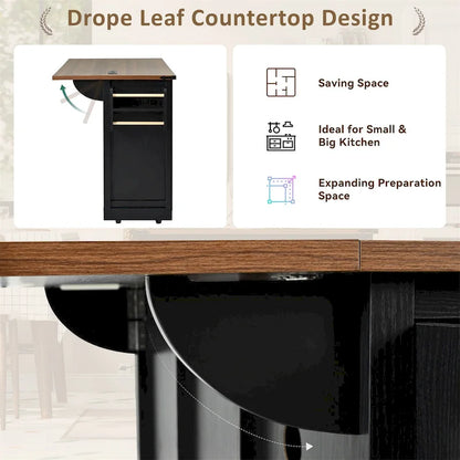 53.7 Farmhouse Kitchen Island with Power Outlet